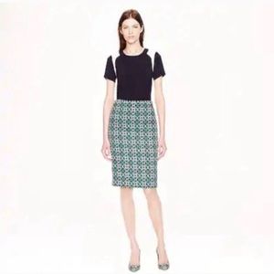 J. Crew Lattice Medallion Pencil Skirt size 0